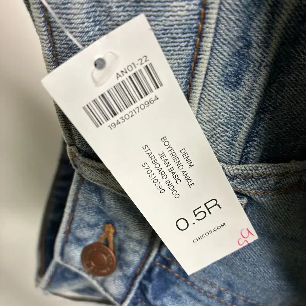 Chico's Boyfriend Ankle Jeans Medium Wash Denim NWT Chicos .5 / US 6